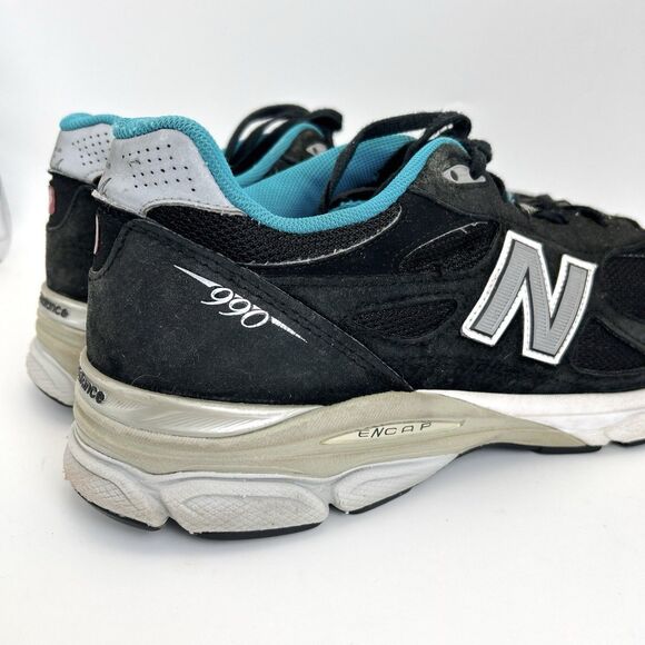 New Balance 990v3 Running Sneakers Mens Sz 14 Black Mesh Teal M990GB3 Suede main image 9